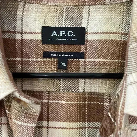 NWT A.P.C. Trek Cotton-Blend Flannel Overshirt size XXL - Picture 5 of 12